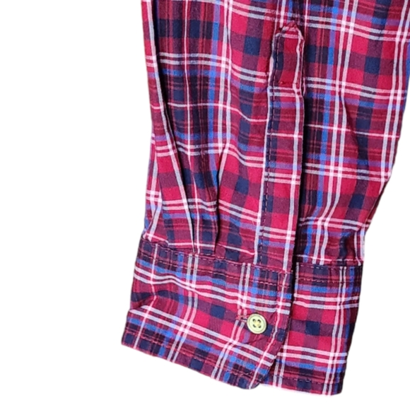 Gap Women's Boyfriend Fit Button Down, Long Sleeve Plaid, Coupe, Size L - Picture 3 of 11